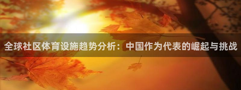 注册意昂4：全球社区体育设施趋势分析：中国作为代表的